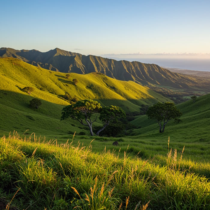 Scenic Hawaiian Mountain Slopes with Native Flora