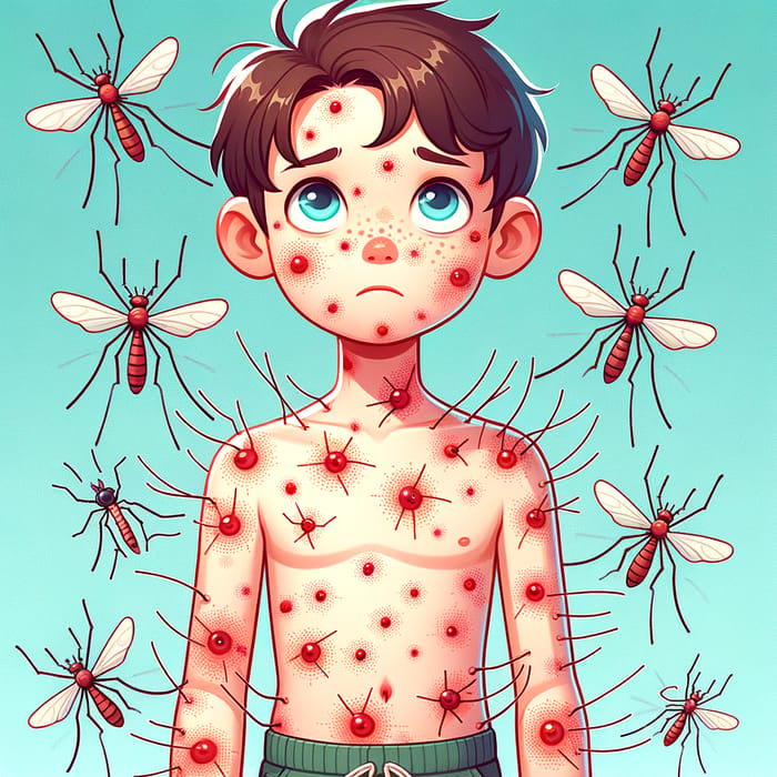 Boy with Mosquito Bites All Over Body - Get Relief Fast