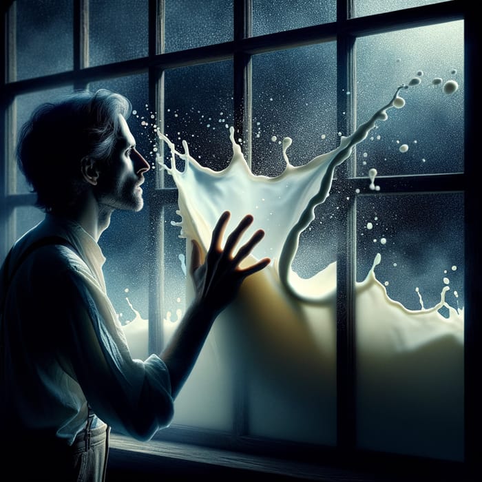 Poet Splashing Milk into Night Ponds | Ethereal Poetry Scene