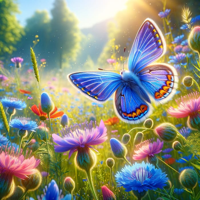 Beautiful Butterfly in Lush Field | Serene Summer Setting