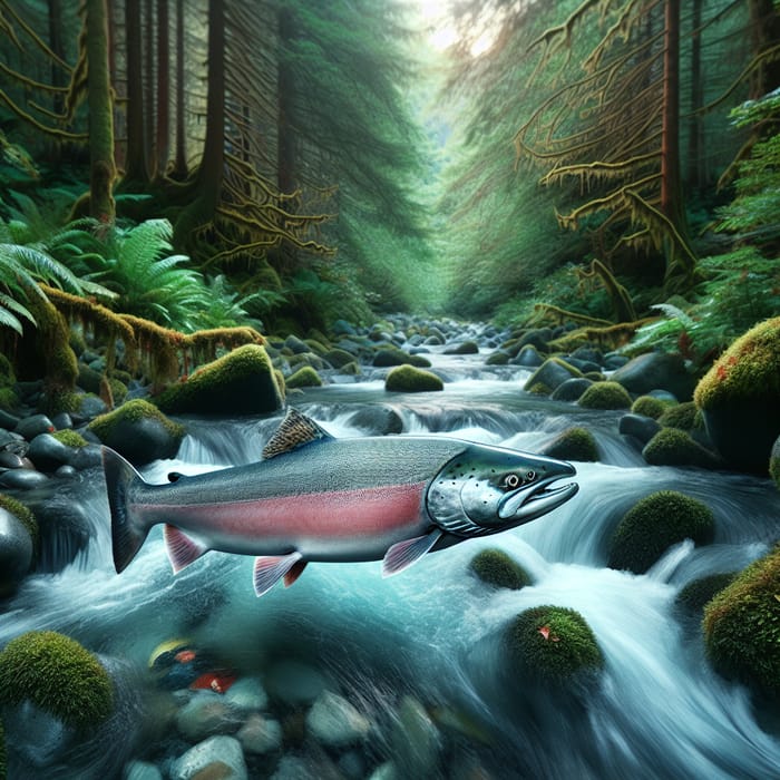 Salmon Fish in Natural Habitat