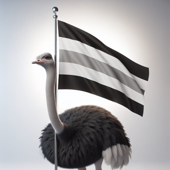 Straight Ostrich with Flag | Symbol of National Pride