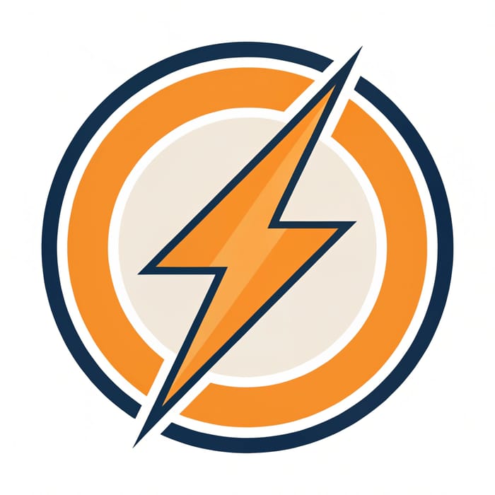 Orange Lightning Logo Design - Company Branding