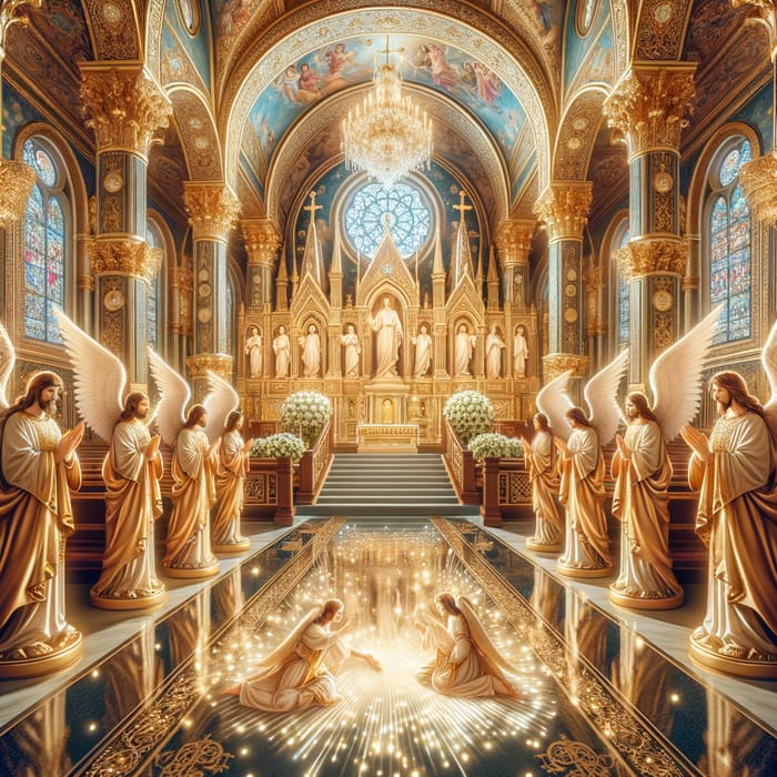 Divine Sanctuary of Unity with Saints and Angelic Guidance