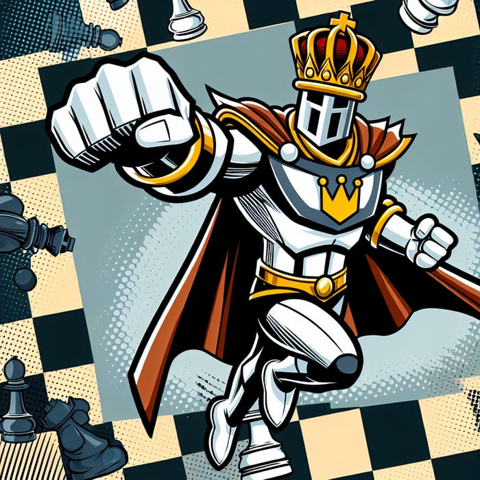 Chess King Knight Castle Mascot for Comics Book