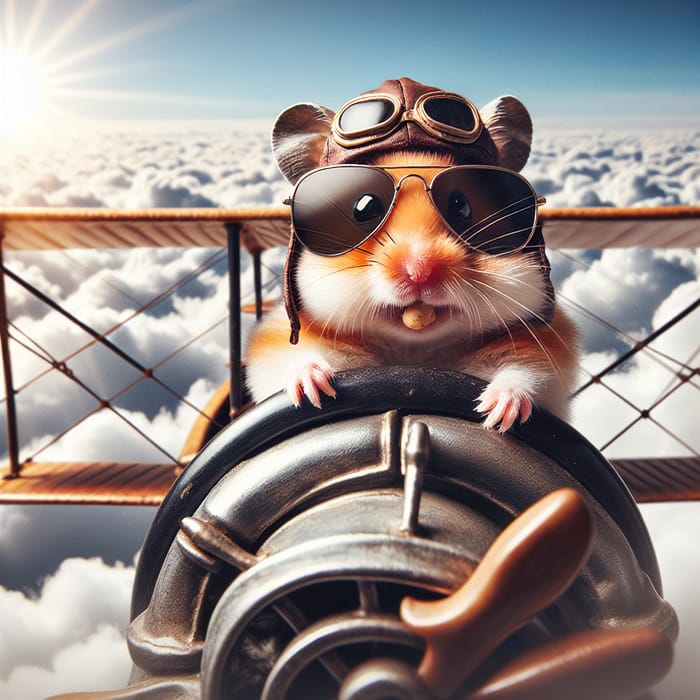 Cool Hamster Aviator in Sunglasses | Flying Enthusiast