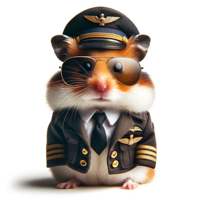 Cool Hamster Pilot in Sunglasses