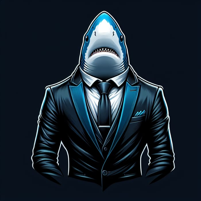 Elegant and Stylish Black and Blue Shark Suit