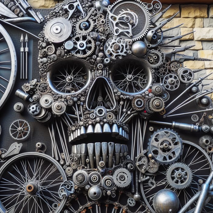 Intricate Metal Biker Art Installation | Unique Biker Sculpture