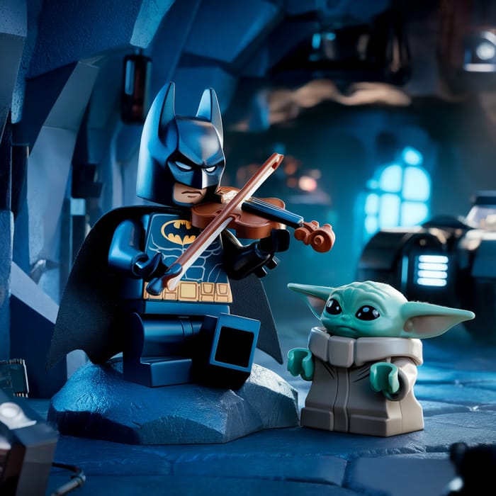 LEGO Batman Plays Violin in Batcave