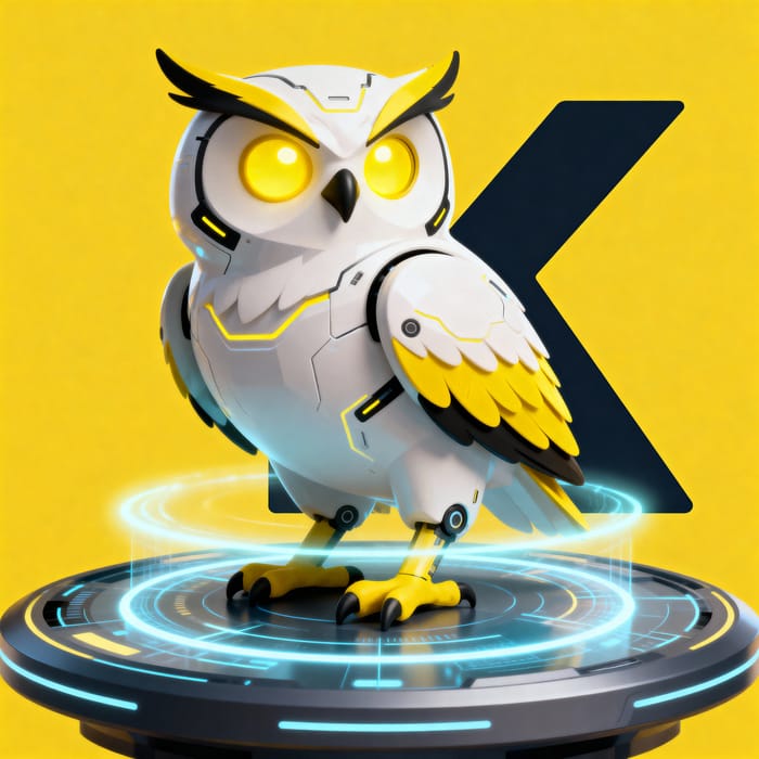 Futuristic Oracle Owl Mascot Design for Kash Futuristic Oracle Owl Mascot Design for Kash