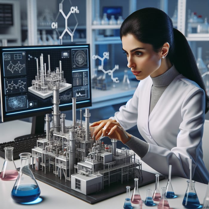 Innovative Female Chemical Engineer in Action