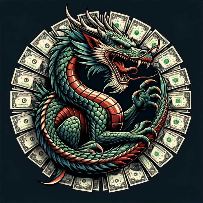 Dragon Logo with Money motif