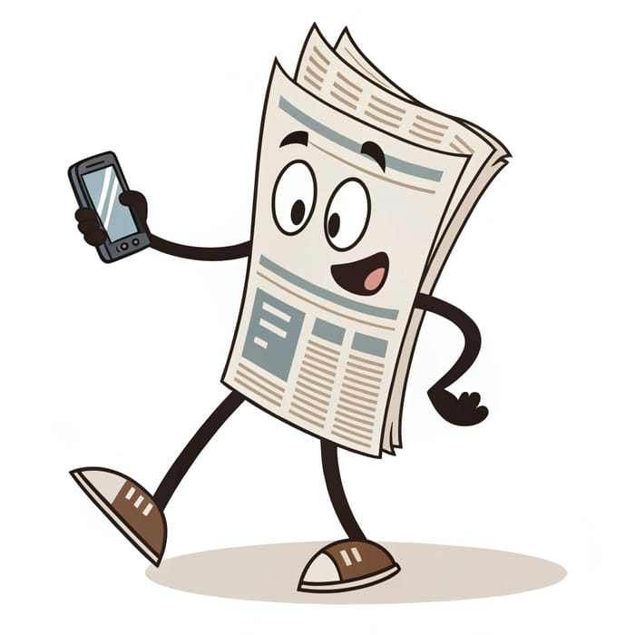 Cheerful Newspaper Mascot Design Ideas