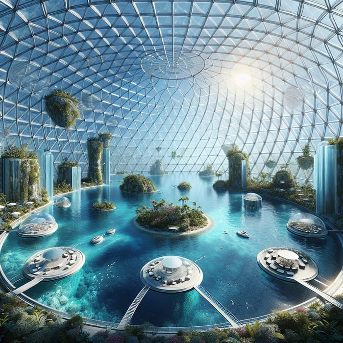 Futuristic Dome Paradise: Relaxation & Nature Fusion