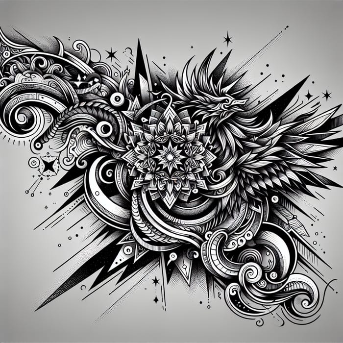 Update Your Tattoo Design with Mythical Dragon & Mandala Theme