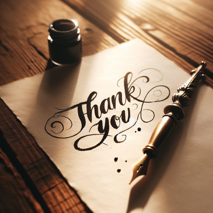 Heartfelt 'Thank You' Message in Elegant Script