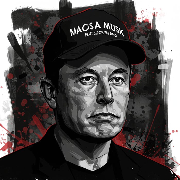Elon Musk Dark MAGA Illustration - Unique Art