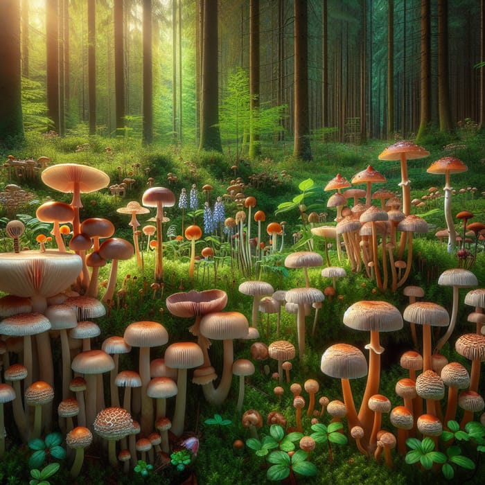 Enchanting Forest of Mushrooms - Natural Wonders