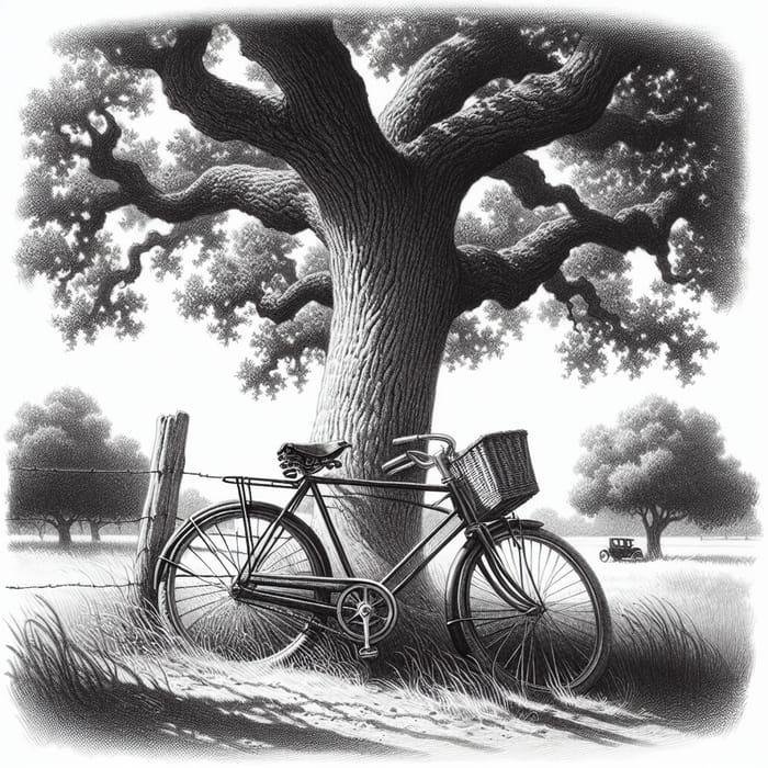 Vintage Bicycle Drawing | Nostalgia & Tranquility Sketch