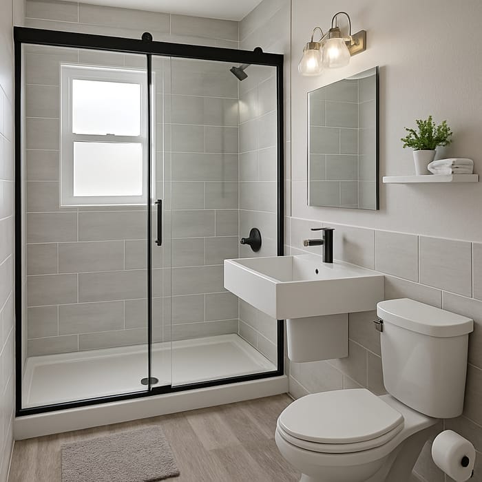 Modern Bathroom Redesign with Silverton Oak Floors Modern Bathroom Redesign with Silverton Oak Floors