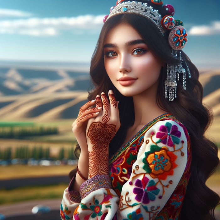 18-Year-Old Uzbek Girl in Traditional Attire | Authentic Culture