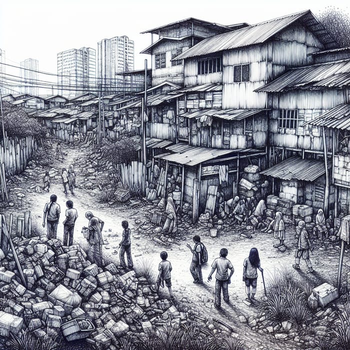 Community Revitalization Sketch - Ballpen Illustration