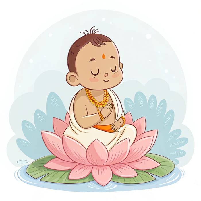 Baby Murugan Sitting in Lotus - Divine Childhood