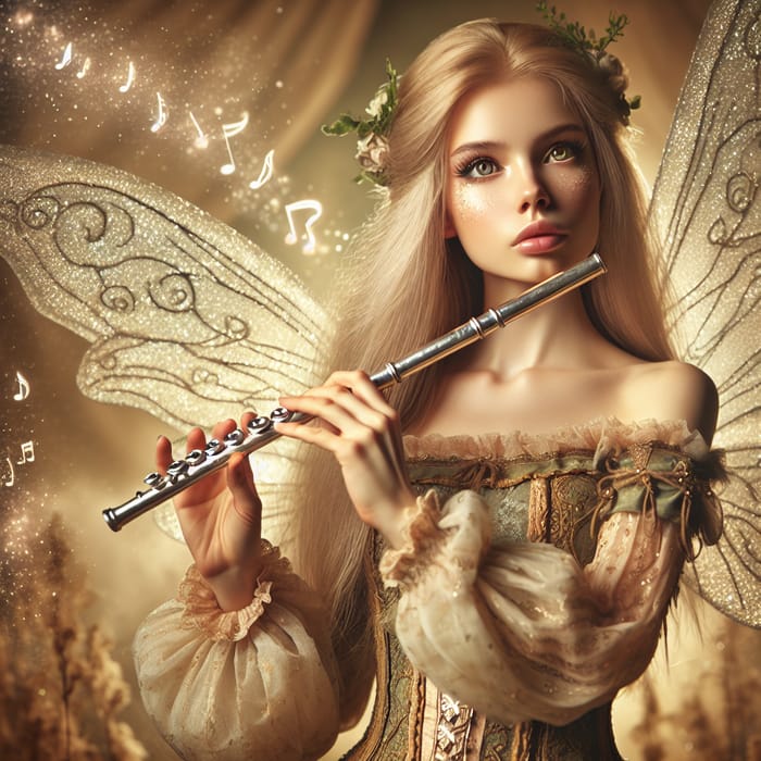 Captivating Fairy Bard with Golden Hair | Ethereal Melodies