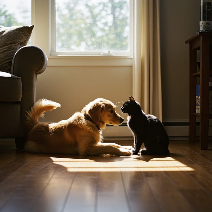 Adorable Cat and Dog Companions