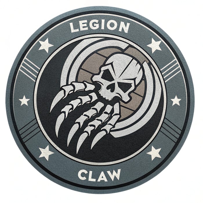 Skeletal Claw Military Insignia - Gray Design