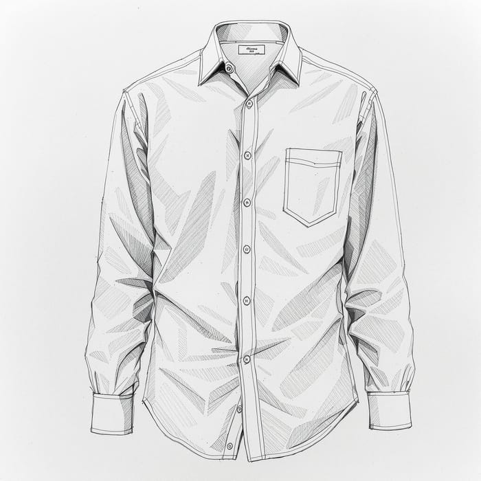 Pencil Drawing of a Long-Sleeved Shirt