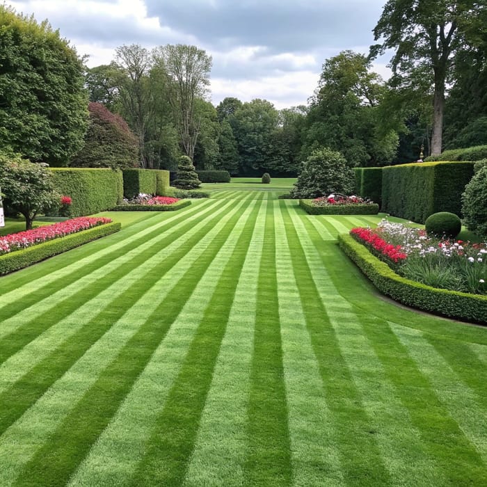 Beautiful Lawn Design: Cut & Striped Perfection