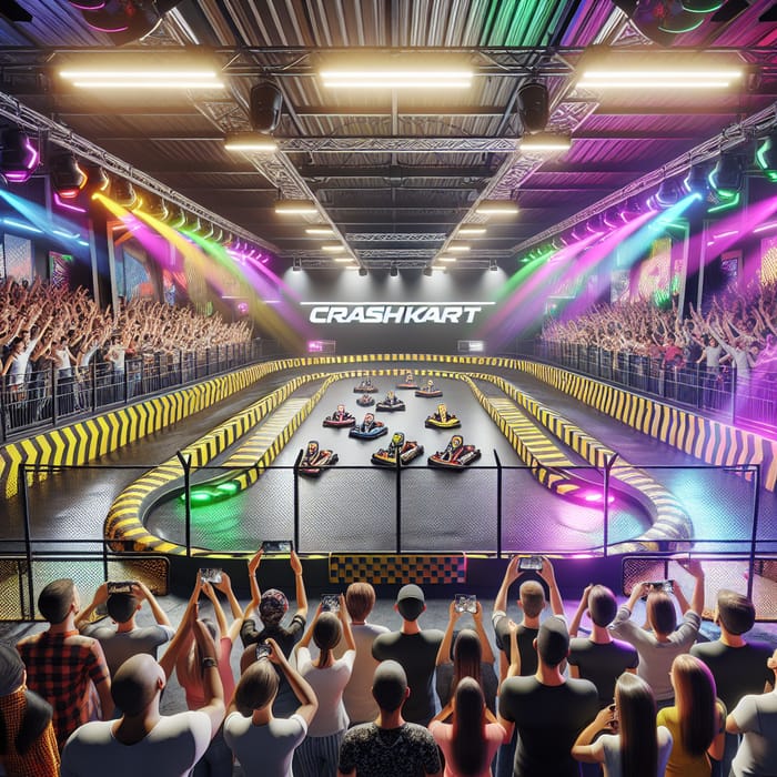 Exciting Electric Go-Kart Race Under Disco Lights at CrashKart