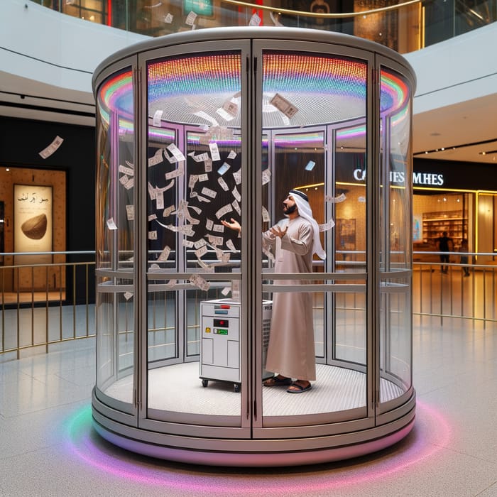 Transparent Ticket Booth with Aluminum Edges, LED Lights & Rainbow LED Ribbons