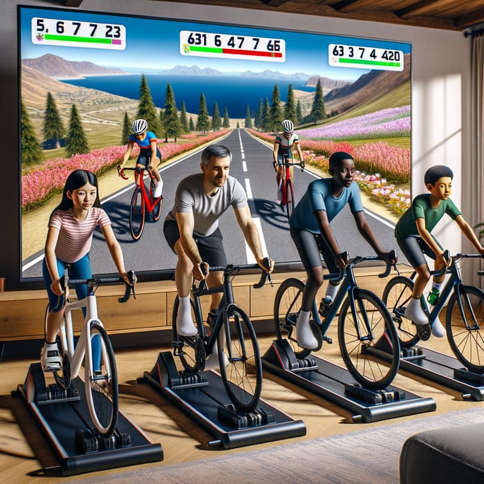 Family Home Trainer Bike Race: Virtual Fun for All Ages