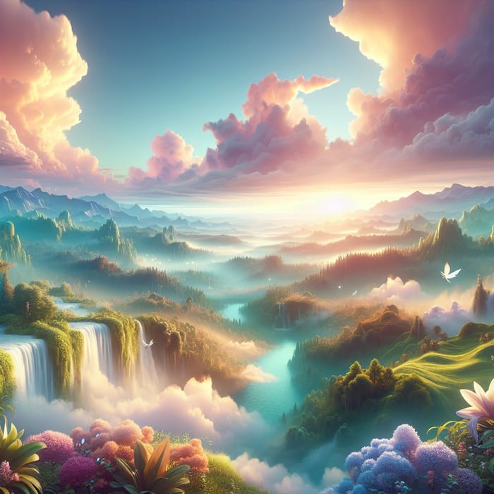 Tranquil Heaven Landscape: A Serene Depiction of Peace and Harmony