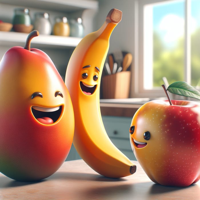 Fruits in Conversation: Mango, Banana & Apple