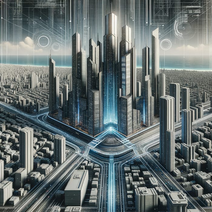 Extraordinary Cyberpunk Business Center in the City of the Future Extraordinary Cyberpunk Business Center in the City of the Future