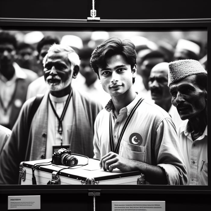 Determined Young Man Voting in National Election Documentary