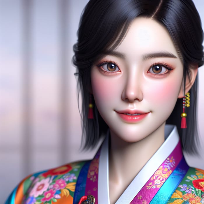 Realistic Portrait of a Beautiful Korean Woman