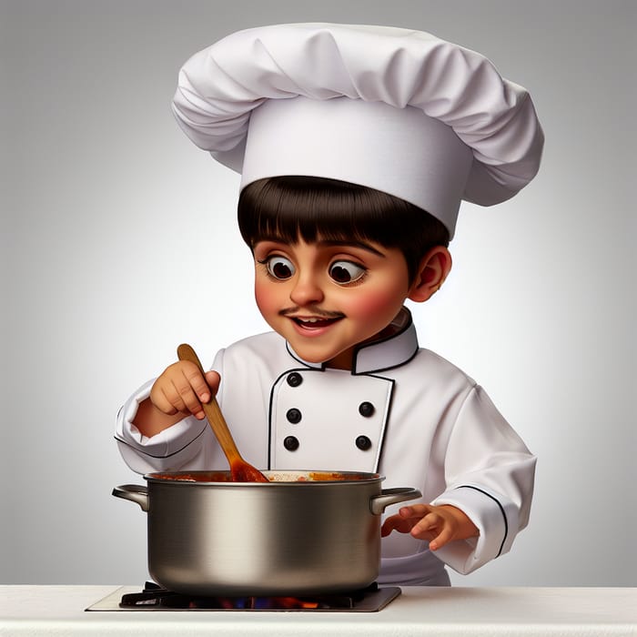 Disney-Inspired Young Chef with Bangs