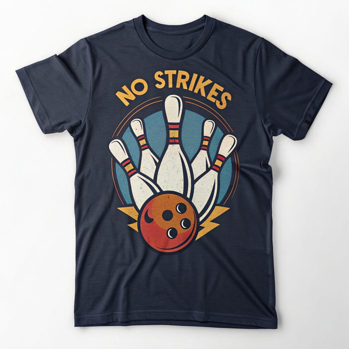 No Strikes Bowling T-Shirt Design