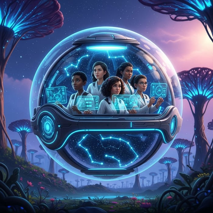 Futuristic Orb with Glowing Constellations Futuristic Orb with Glowing Constellations