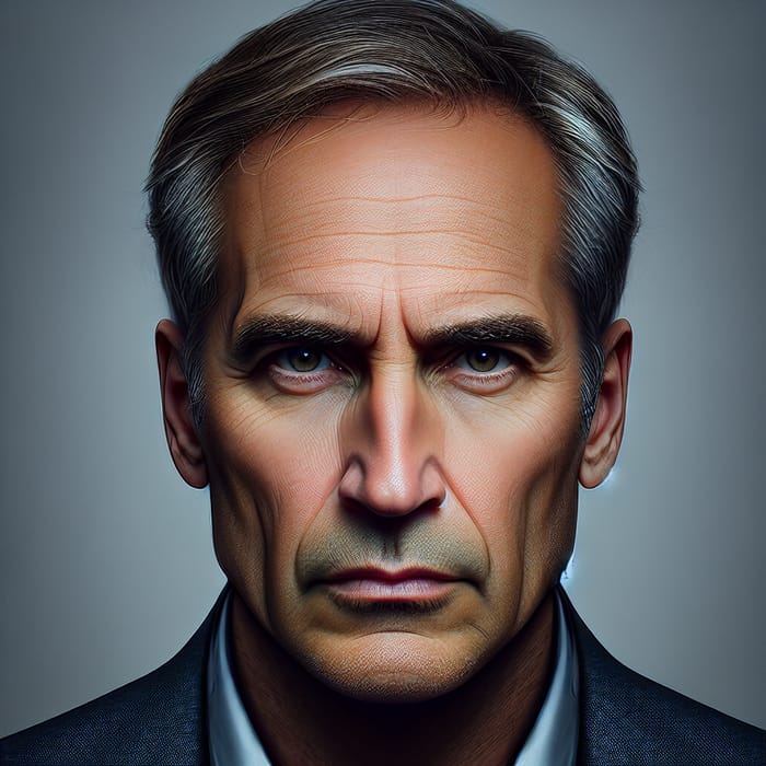 Intense Portrait of a 50-Year-Old Man