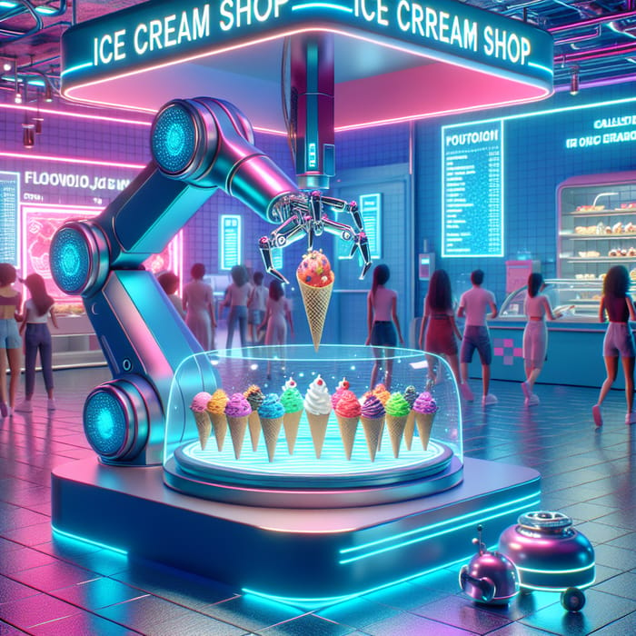 Futuristic Yowi's Ice Cream Shop Experience