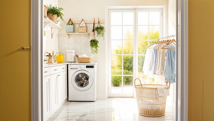 Bright & Airy Summer Laundry Room Ideas