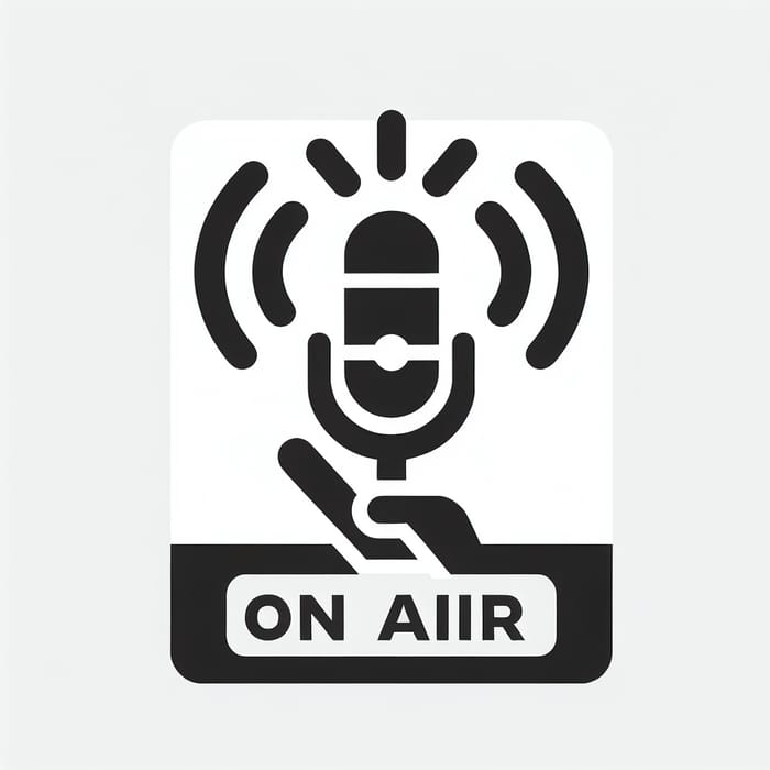 Minimalistic Black White Live Broadcast Icon Design