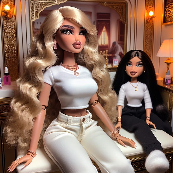 Detailed White Bratz Dolls in Ramadan Setting