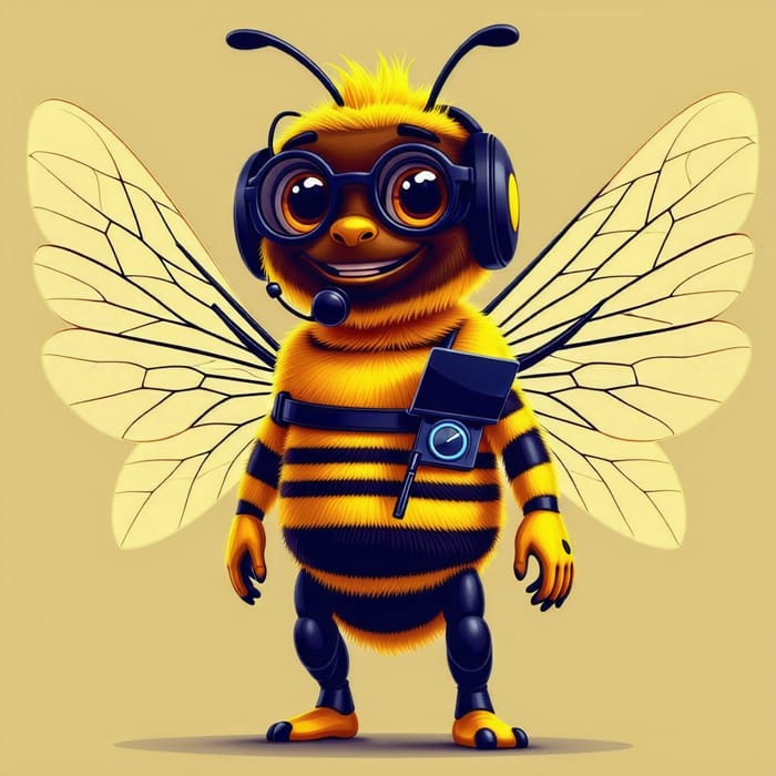 Modern HR Bee Mascot | Vibrant Yellow and Black Stripes